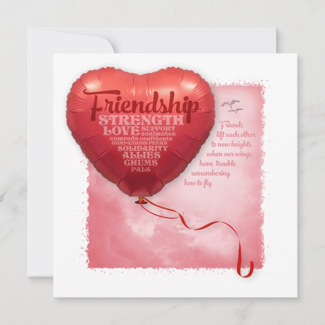 Friendship Heart Balloon Card (Front)