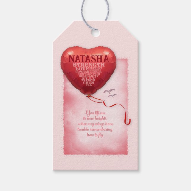 Friendship Heart Balloon Gift Tags (Front)