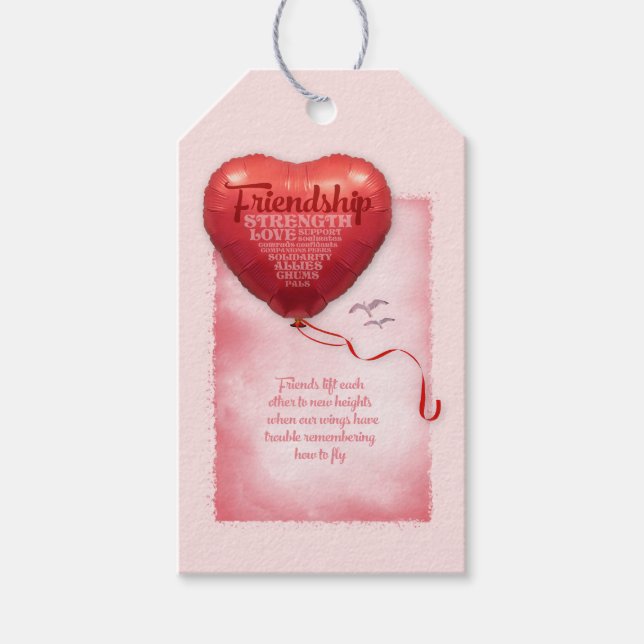 Friendship Heart Balloon Gift Tags (Front)