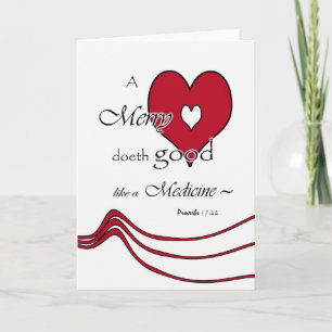 Friendship Heart Greeting Card, Proverbs 17:22 Holiday Card