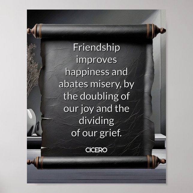 Friendship improves happiness poster (Front)