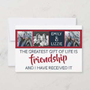 Friendship inspirational card w/ names and photos