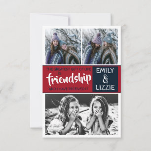 Friendship inspirational card w/ names and picture