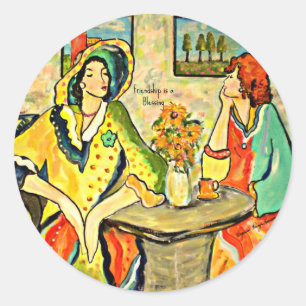 Friendship is a Blessing Classic Round Sticker