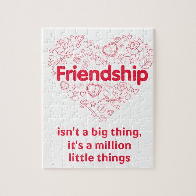 Friendship is a million things cute quote designed jigsaw puzzle (Vertical)