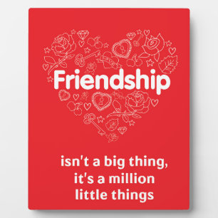 Friendship is a million things cute quote designed plaque