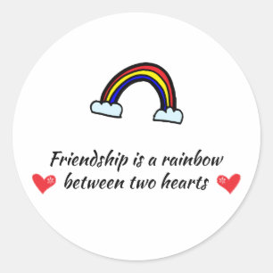 Friendship is a Rainbow Classic Round Sticker