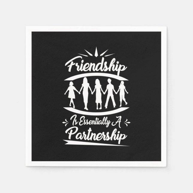 Friendship Is Essentially A Partnership Napkin (Front)