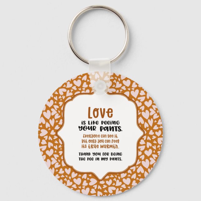 Friendship is Like Peeing Your Pants Valentine Fun Key Ring (Front)
