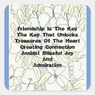 Friendship Is The Key    Square Sticker