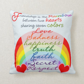 Friendship is the rainbow BFF Saying Design Cushion
