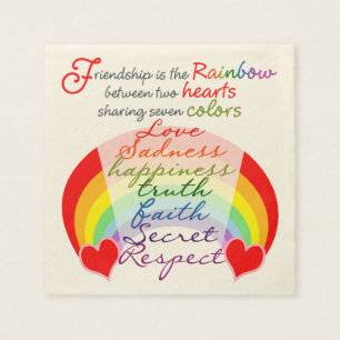Friendship is the rainbow BFF Saying Design Napkin