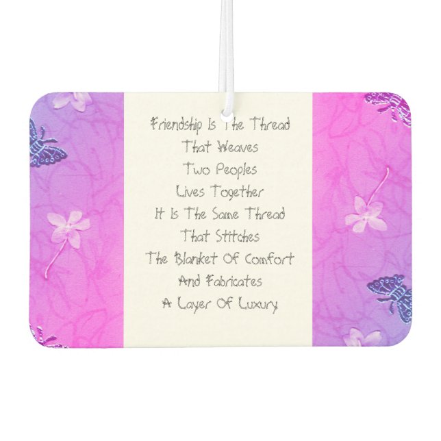 Friendship Is The Thread Car Air Freshener (Front)