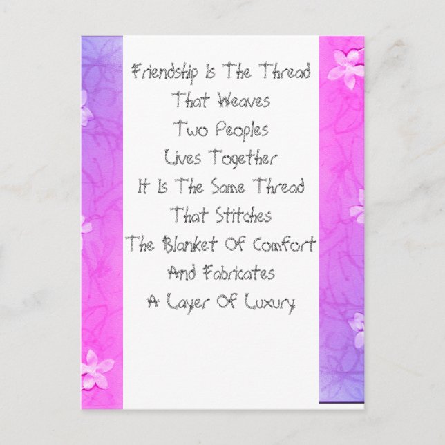 Friendship Is The Thread Postcard (Front)