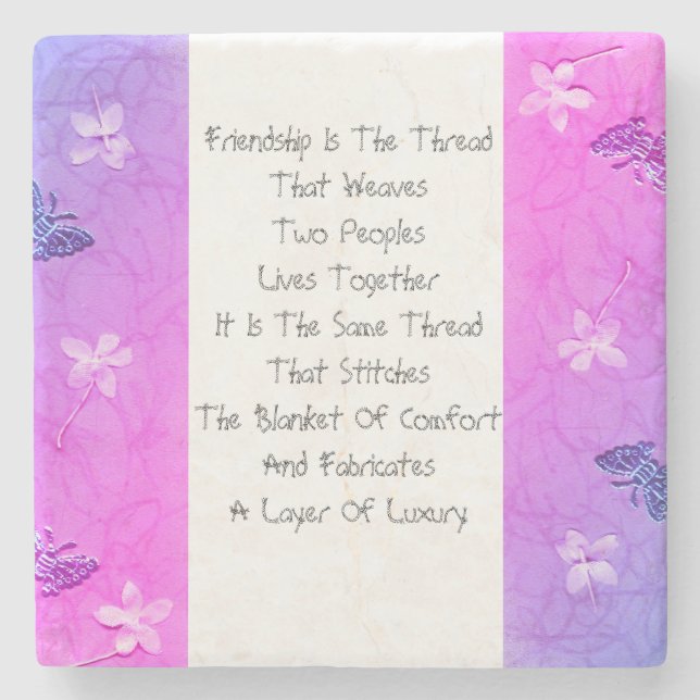 Friendship Is The Thread Stone Coaster (Front)