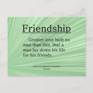 Friendship John 15:13 Postcard