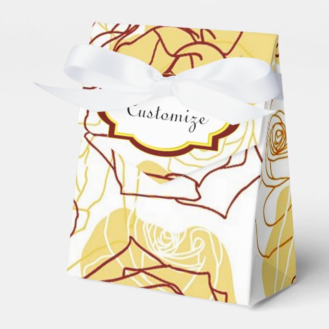 Friendship & Joy Yellow Roses Tent Favour Box (Front Side)