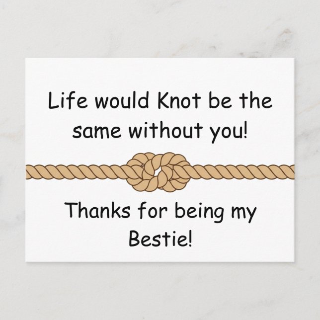 Friendship Knot Bestie Appreciation Art Postcard