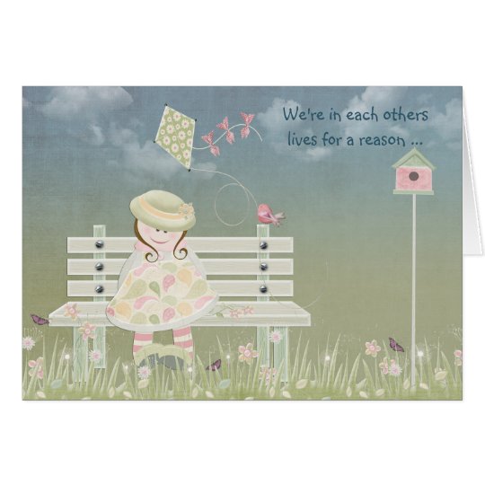 Friendship -little girl with kite card