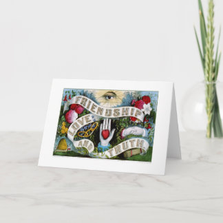 Friendship, love and truth (1874) card