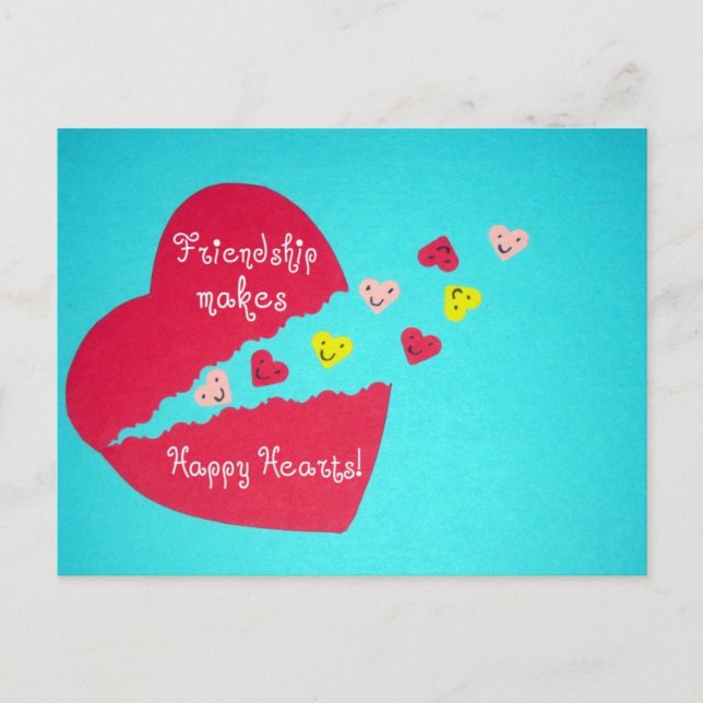 Friendship makes Happy Hearts! Postcard (Front)