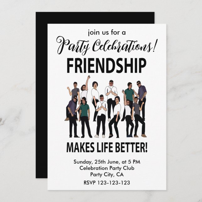 Friendship Makes Life Better Friendship Party Invitation (Front/Back)