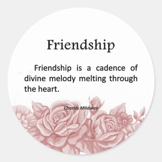 Friendship Melodies Classic Round Sticker (Front)