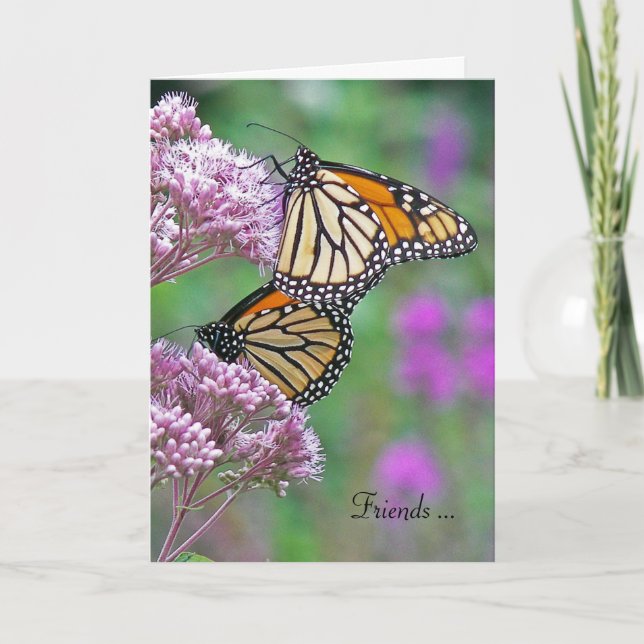 Friendship-monarch butterflies card (Front)