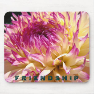 Friendship mousepad Pink Dahlia Flower Garden