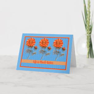 Friendship Note Card Orange and Blue