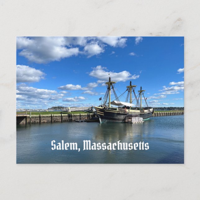 Friendship of Salem ship in Salem Massachusetts Postcard (Front)