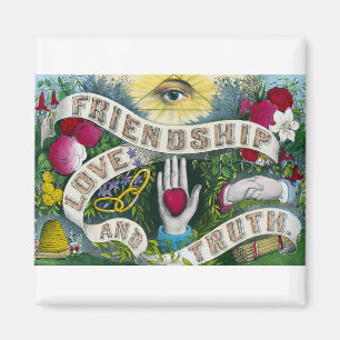 Friendship or the all-seeing eye - Vintage symbol Magnet