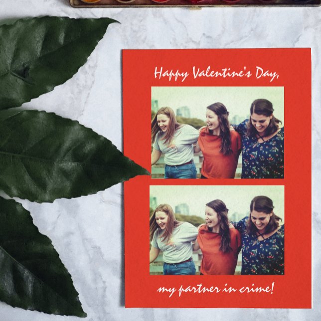 Friendship Partner in Crime Funny Valentines day Postcard (Friendship Partner in Crime Funny Valentines day Postcard
)
