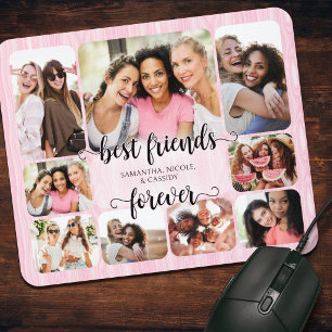 Friendship Pink Teen Girls Photo Mouse Mat