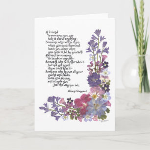 Friendship poem card