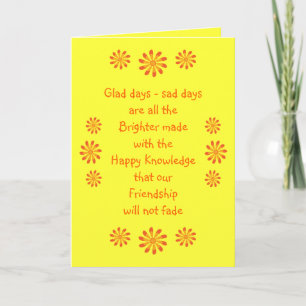Friendship poem & flowers greeting card