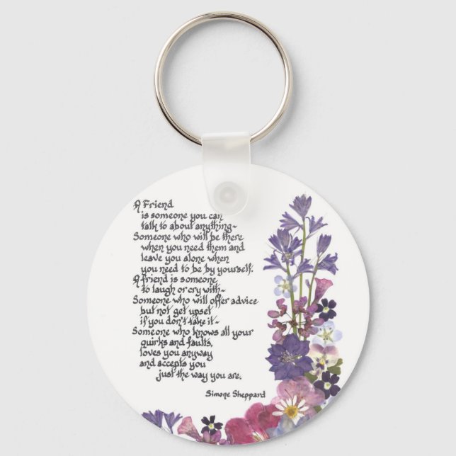 Friendship poem key ring (Front)