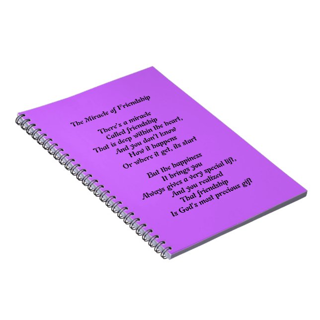 Friendship Poem Note Book Journal (Right Side)