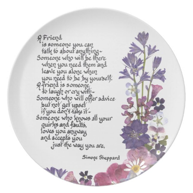 Friendship poem plate (Front)