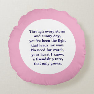 Friendship Poem Round Cushion