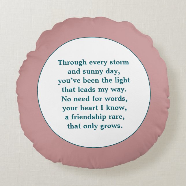Friendship Poem Round Cushion (Front)