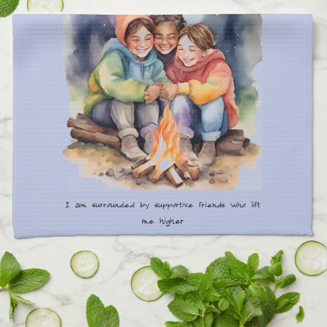 Friendship Positive Affirmation  Tea Towel (Folded)