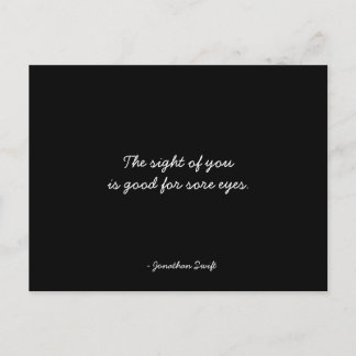 Friendship Postcard quoting Jonathan Swift - Black