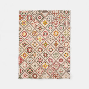 Friendship quilt in muted colours fleece blanket