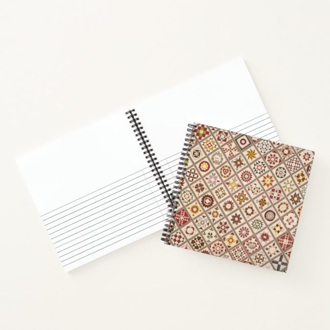 Friendship quilt in muted colours notebook (Inside)