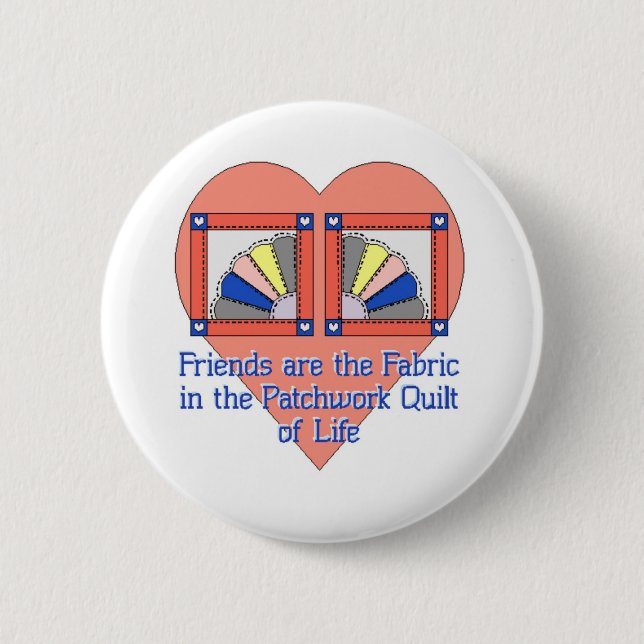 Friendship Quilt Pattern 6 Cm Round Badge (Front)