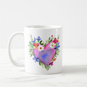 Friendship Quote and Pretty Floral Wreath Coffee Mug