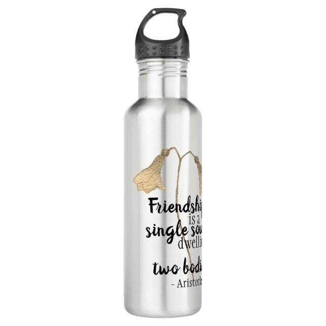 Friendship Quote Flowers 710 Ml Water Bottle (Front)