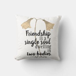 Friendship Quote Flowers Cushion