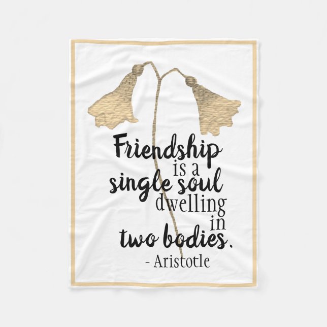 Friendship Quote Flowers Fleece Blanket (Front)